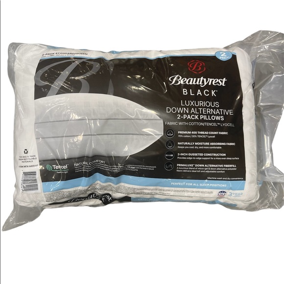 Beautyrest Black Luxurious Down Alternative Pillow, 2 Packs - Picture 1 of 3